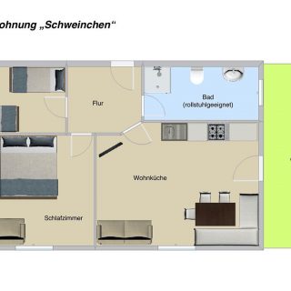 Grundriss der Ferienwohnung Schweinchen